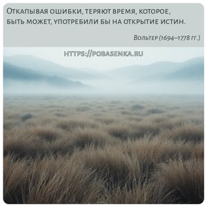 Откапывая ошибки, теряют время, которое, быть может, употребили бы на...