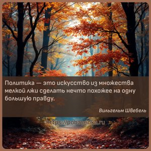 Политика это искусство из множества мелкой лжи сделать нечто похожее на...
