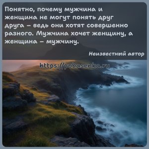Понятно, почему мужчина и женщина не могут понять друг друга ведь они...
