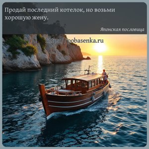 Продай последний котелок, но возьми хорошую жену.