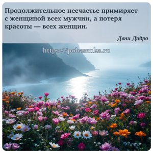Продолжительное несчастье примиряет с женщиной всех мужчин, а потеря...