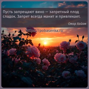 Пусть запрещают вино запретный плод сладок. Запрет всегда манит и...