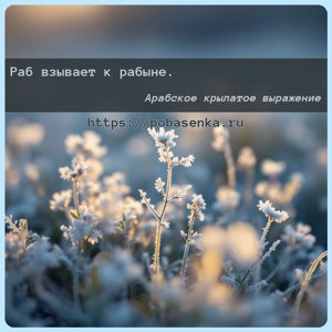 Раб взывает к рабыне.