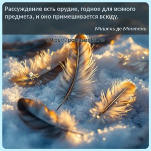Рассуждение есть орудие, годное для всякого предмета, и оно примешивается...