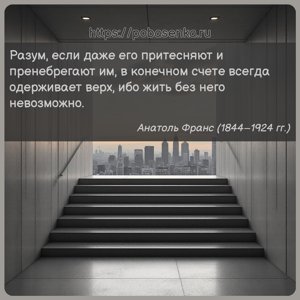Разум, если даже его притесняют и пренебрегают им, в конечном счете всегда...