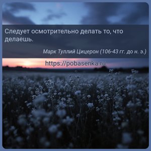 Следует осмотрительно делать то, что делаешь.