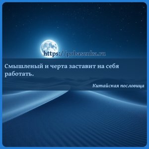 Смышленый и черта заставит на себя работать.