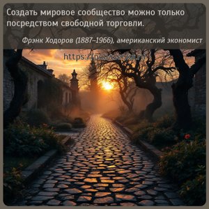 Создать мировое сообщество можно только посредством свободной торговли.