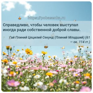 Справедливо, чтобы человек выступал иногда ради собственной доброй славы.