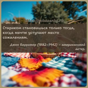 Стариком становишься только тогда, когда мечты уступают место сожалениям.