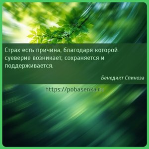 Страх есть причина, благодаря которой суеверие возникает, сохраняется и...