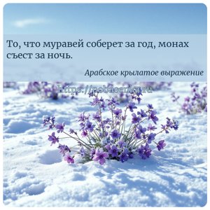То, что муравей соберет за год, монах съест за ночь.