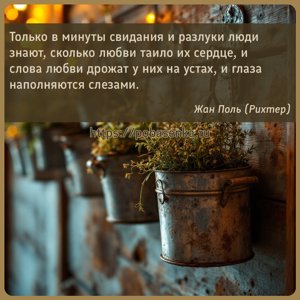 Только в минуты свидания и разлуки люди знают, сколько любви таило их...