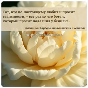 Тот, кто по настоящему любит и просит взаимности, все равно что богач,...