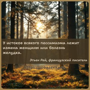 У истоков всякого пессимизма лежит измена женщины или болезнь желудка.