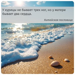 У курицы не бывает трех ног, но у матери бывает два сердца.