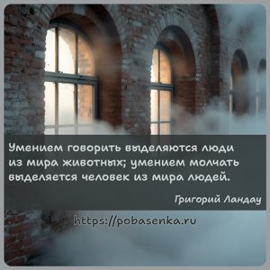 Умением говорить выделяются люди из мира животных умением молчать...