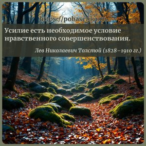 Усилие есть необходимое условие нравственного совершенствования.