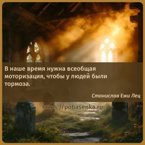 В наше время нужна всеобщая моторизация, чтобы у людей были тормоза.