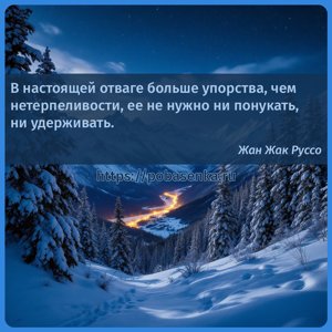 В настоящей отваге больше упорства, чем нетерпеливости, ее не нужно ни...