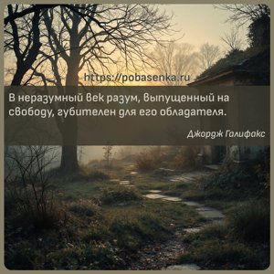 В неразумный век разум, выпущенный на свободу, губителен для его...