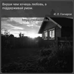 Внуши чем хочешь любовь, а поддерживай умом.
