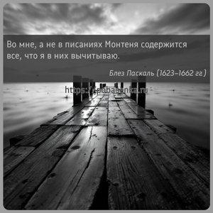 Во мне, а не в писаниях Монтеня содержится все, что я в них вычитываю.