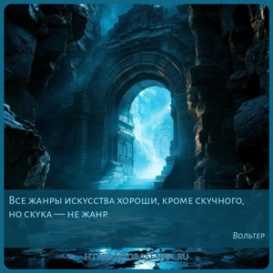 Все жанры искусства хороши, кроме скучного, но скука не жанр.