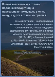 Всякая человеческая голова подобна желудку одна переваривает входящую в...