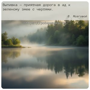 Выпивка приятная дорога в ад к зеленому змею с чертями.