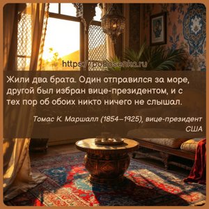 Жили два брата. Один отправился за море, другой был избран вице...