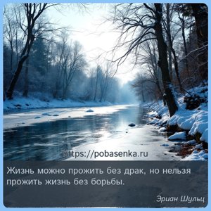 Жизнь можно прожить без драк, но нельзя прожить жизнь без борьбы.