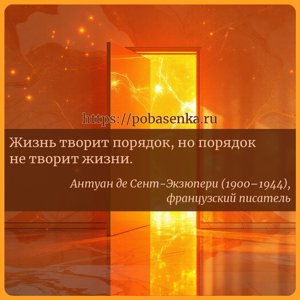 Жизнь творит порядок, но порядок не творит жизни.